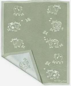 Eugen Übelhör Küchentextilien>Geschirrtuch "Kunigunde" lorbeer Halbleinen 45x73c