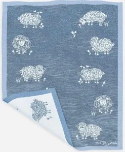 Eugen Übelhör Küchentextilien>Geschirrtuch "Molly" mittelblau Halbleinen 45x73cm