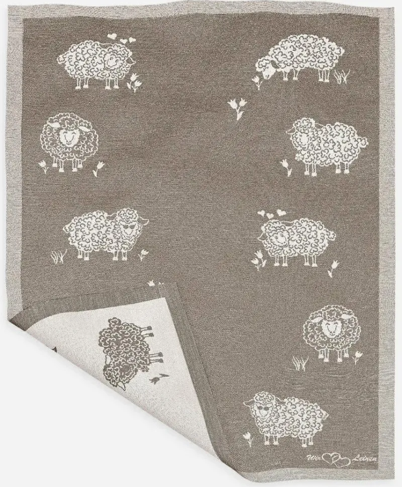 Eugen Übelhör Küchentextilien>Geschirrtuch "Molly" mocca Halbleinen 45x73cm