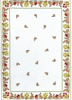 Kracht Küchentextilien>Geschirrtuch "Osterhäschen" Halbleinen 50x70cm