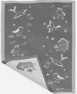 Eugen Übelhör Küchentextilien>Geschirrtuch "Piepmax" schwarz Halbleinen 45x73cm