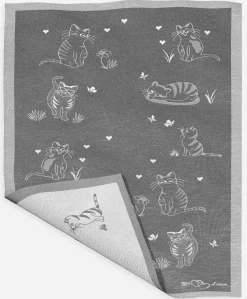 Eugen Übelhör Küchentextilien>Geschirrtuch "Schnurrsula" schwarz Halbleinen 45x7