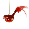 Werner Voß Dekoration>Glashänger Vogel mit Feder rot 4,5x5x8cm