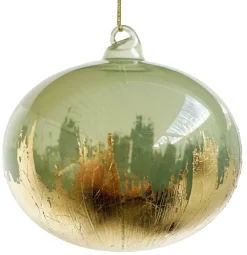 Shishi AS Baumschmuck Und Zubehör>Glaskugel Zwiebelform grüngold 10cm