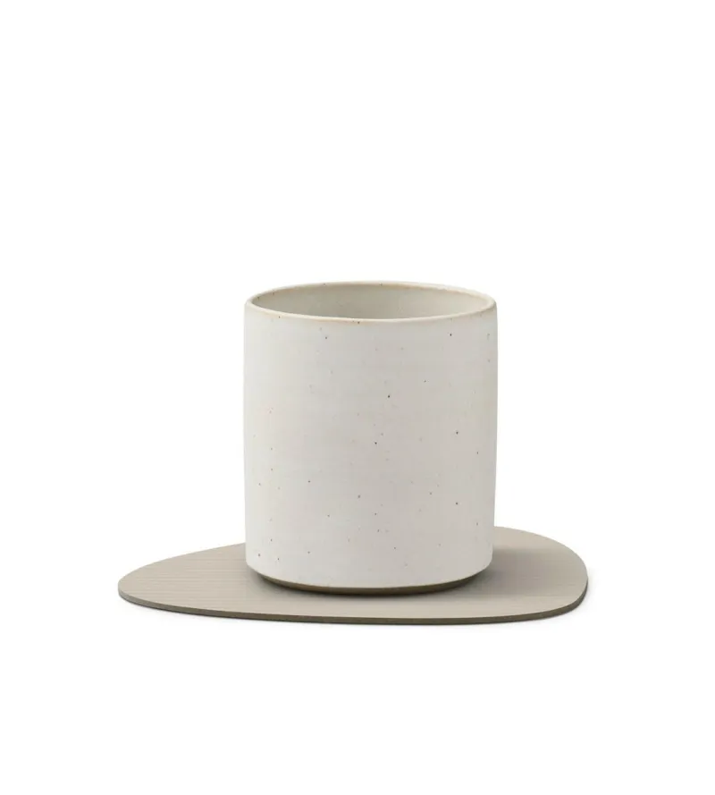 LindDNA Tischdecken, Untersetzer Und Co>Glass Mat Curve Corduroy Oyster White