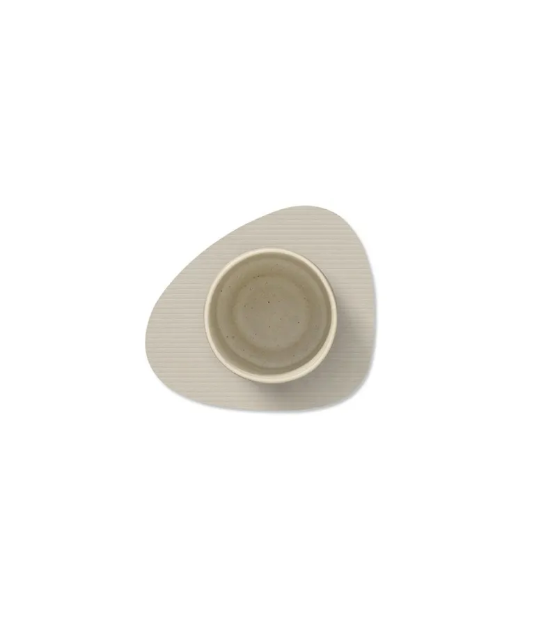 LindDNA Tischdecken, Untersetzer Und Co>Glass Mat Curve Corduroy Oyster White