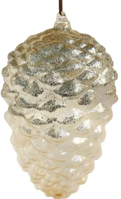 Shishi AS Baumschmuck Und Zubehör>Glaszapfen transparent champagne glitter top 22cm