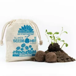 Die Stadtgärtner Geschenkideen>Gänseblümchen Samenbombe Jutebeutel