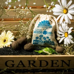 Die Stadtgärtner Geschenkideen>Gänseblümchen Samenbombe Jutebeutel