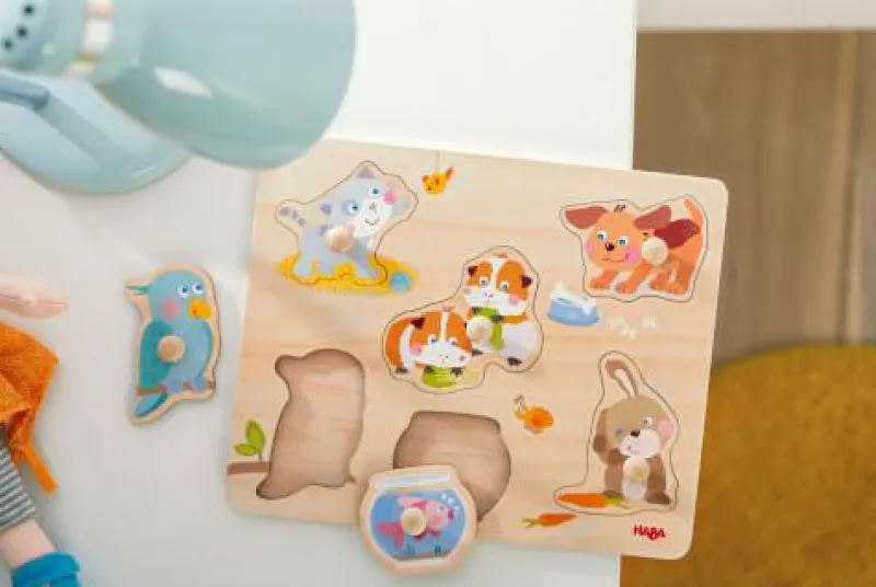 Haba Kleinkindpuzzle|Spielen>Greifpuzzle Haustiere