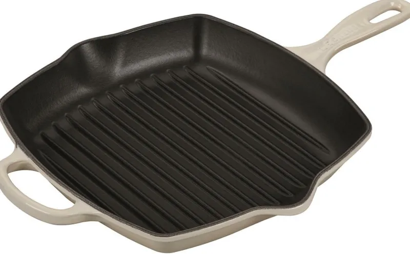 Le Creuset Pfannen Guß Und Schmiedeeisen>Grillpfanne Signature quadratisch 26 cm Meringue