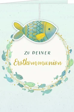 COPPENRATH SPG Karten>Grußkarte - Zu deiner Erstkommunion (mit Fisch-Anh