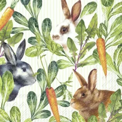 IHR Servietten Und Serviettenringe|Servietten>HASEN UND MÖHREN green Cocktail-Servietten C 94642