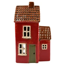 Det Gamle Apotek Kerzen, Leuchter Und Zubehör>Haus für Teelicht Keramik rot 20x12x8cm