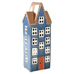 Det Gamle Apotek Kerzen, Leuchter Und Zubehör>Haus für Teelicht Keramik Blau 23x9x7cm