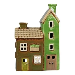 Det Gamle Apotek Kerzen, Leuchter Und Zubehör>Haus für Teelicht Keramik grün 15x10x7