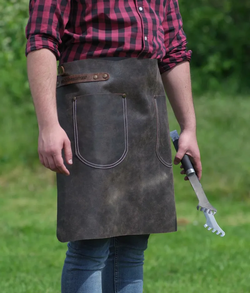Feuermeister Grillzubehör>Hüftschürze Antikleder Gr.2 70x55cm braun