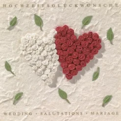 Räder Karten>Hochzeitsblütenkarte „Zwei Rosenherzen"