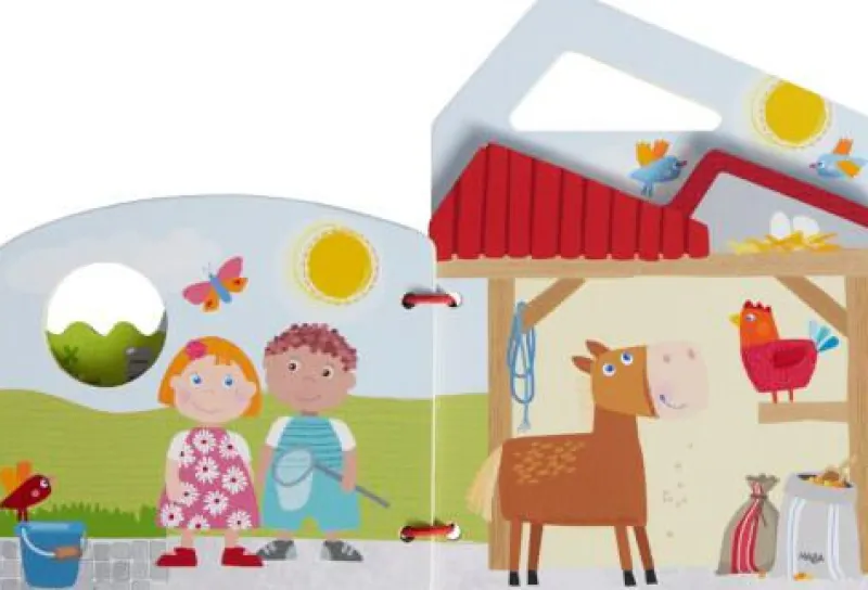 Haba Spielen>Holz-Babybuch Traktor