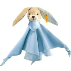 Steiff Kuscheln>Hoppel Hase Schmusetuch 28cm blau