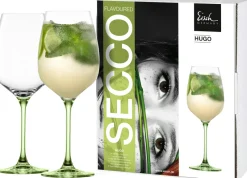 Eisch Barzubehör|Bargläser>Hugo 551/21g mit grünem Fuß, 2 Stück im Geschenkk.