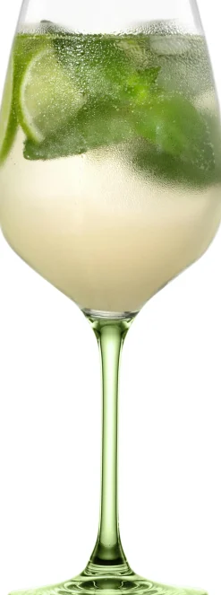 Eisch Barzubehör|Bargläser>Hugo 551/21g mit grünem Fuß, 2 Stück im Geschenkk.