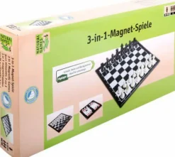 Natural Games Familien- Und Gesellschaftsspiele>3-in-1 Dame, Schach und Backgammon Magnetspiel