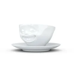 58 fiftyeight Weiß>Kaffeetasse Lachend, weiß, 200ml