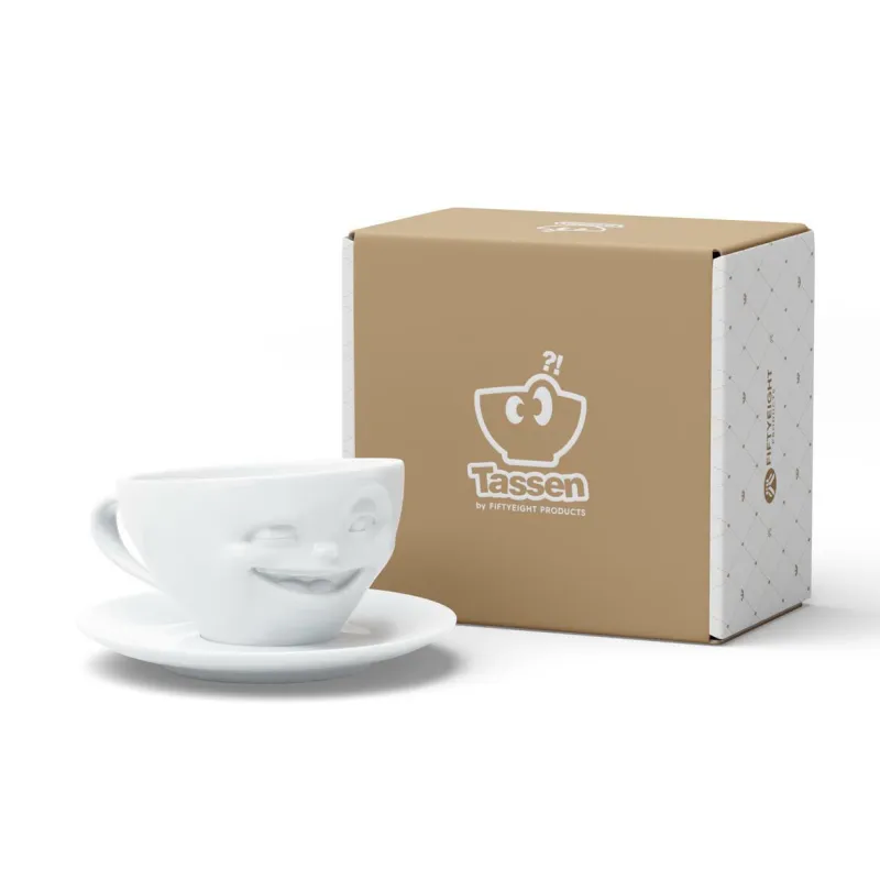 58 fiftyeight Weiß>Kaffeetasse Zwinkernd, weiß, 200ml