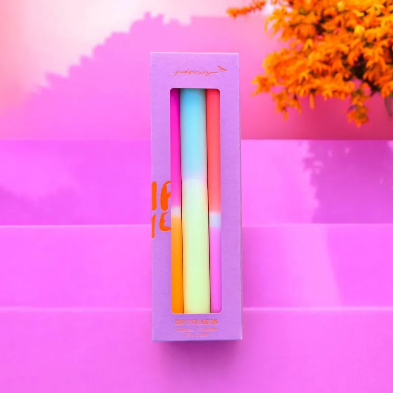 Pink Stories Kerzen, Leuchter Und Zubehör>Kerzen Dip Dye Neon "Tangerine Sunset"