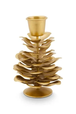 Pip Studio Beleuchtung>Kerzenständer „Tannenzapfen", gold, H: 11cm