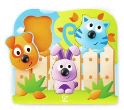 Hape Spielen>Knopfpuzzle Haustiere