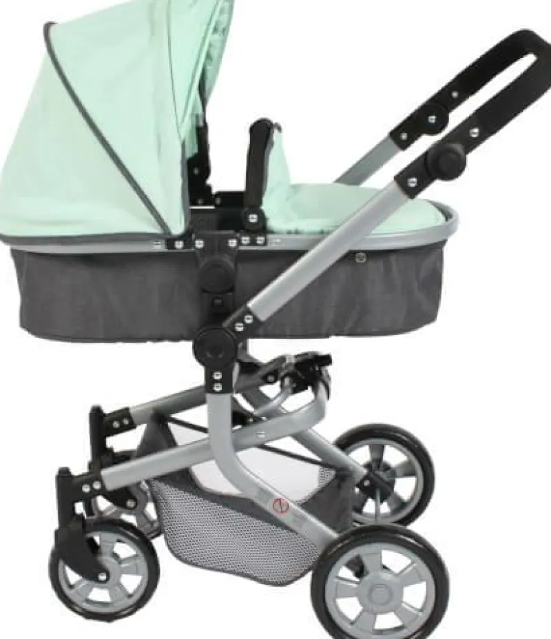 Sieglinde Bayer Puppenwagen Und Buggys>Kombi-Puppenwagen MIKA melange anthrazit-mint