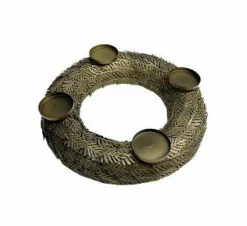 Kaheku Dekoration>Kranz Castillo antik-gold D40 H9cm, für 4 Stumpenk