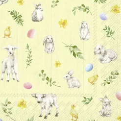 IHR Servietten Und Serviettenringe|Servietten>LAMMY AND FRIENDS Yellow Cocktail-Servietten C 985