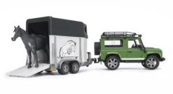 Bruder Fahrzeuge Und Fluggeräte>Land Rover Defender S + Anhänger + Pferd