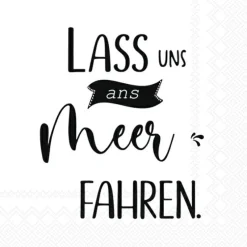 IHR Servietten Und Serviettenringe|Servietten>LASS UNS ANS MEER FAHREN black Lunch-Servietten L