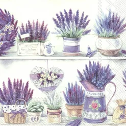 IHR Servietten Und Serviettenringe|Servietten>LAVENDER POTS Lunch-Servietten L 912200