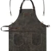 Feuermeister Grillzubehör>Lederschürze Gr.2, Antikleder anthrazit Kreuzberie