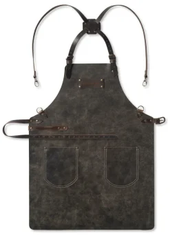 Feuermeister Grillzubehör>Lederschürze Gr.2, Antikleder anthrazit Kreuzberie