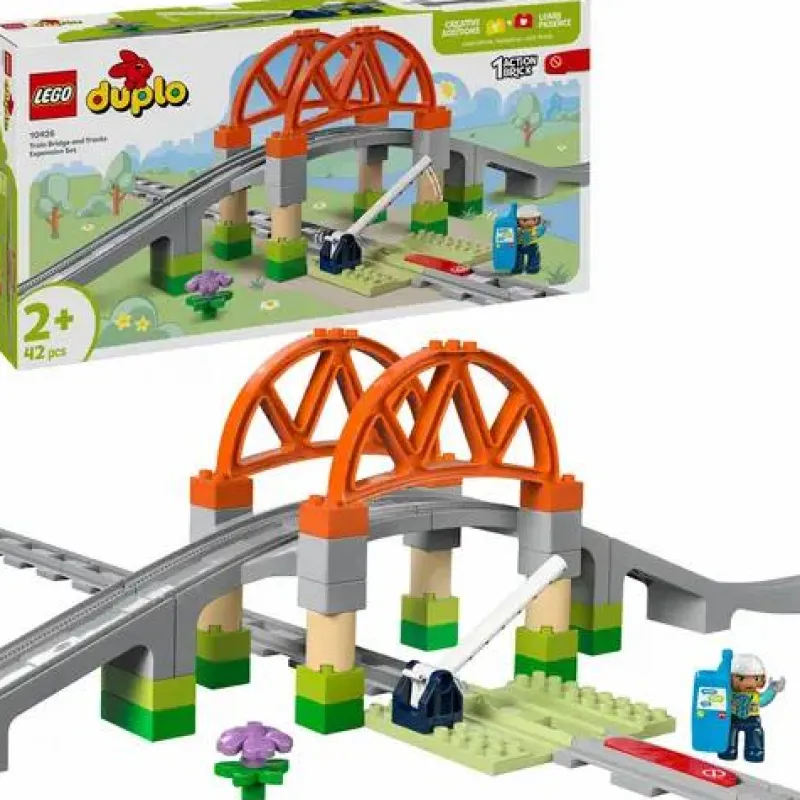 LEGO® Bauen>DUPLO® Eisenbahnbrücke und Schienen – Erweit
