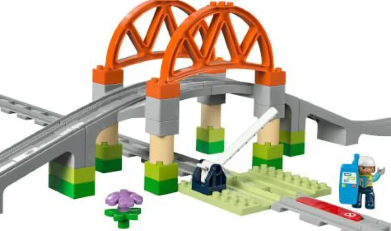 LEGO® Bauen>DUPLO® Eisenbahnbrücke und Schienen – Erweit