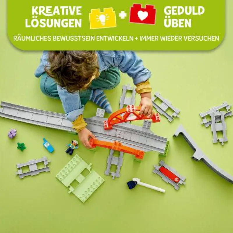 LEGO® Bauen>DUPLO® Eisenbahnbrücke und Schienen – Erweit