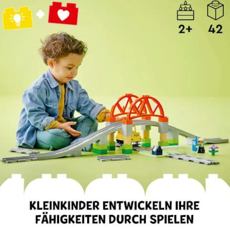 LEGO® Bauen>DUPLO® Eisenbahnbrücke und Schienen – Erweit