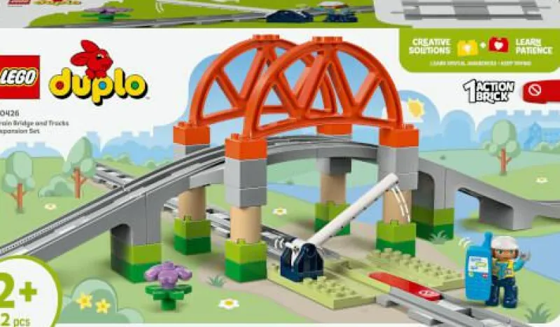 LEGO® Bauen>DUPLO® Eisenbahnbrücke und Schienen – Erweit