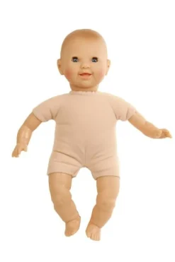 Schildkröt-Puppen Spielpuppen>Lenchen Gr. 37 ,Malhaar, Latzhose im Waldmotiv, bl