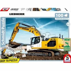 Schmidt Spiele Kinderpuzzle>Liebherr, Raupenbagger R928 100 Teile