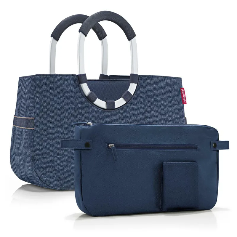 Reisenthel Taschen Und Körbe>Loopshopper M Herringbone Dark Blue Einkaufstasche