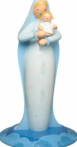 Wendt&Kühn Figuren>Madonna mit Christkind, Stehend, Groß, Hellblau