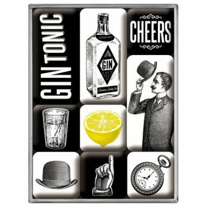 Nostalgic-Art Wand- Und Fensterdekoration>Magnet-Set (9-tlg) »Gin Tonic«